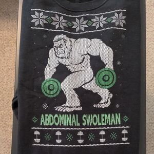 Black Abdominal Swoleman Graphic Sweater